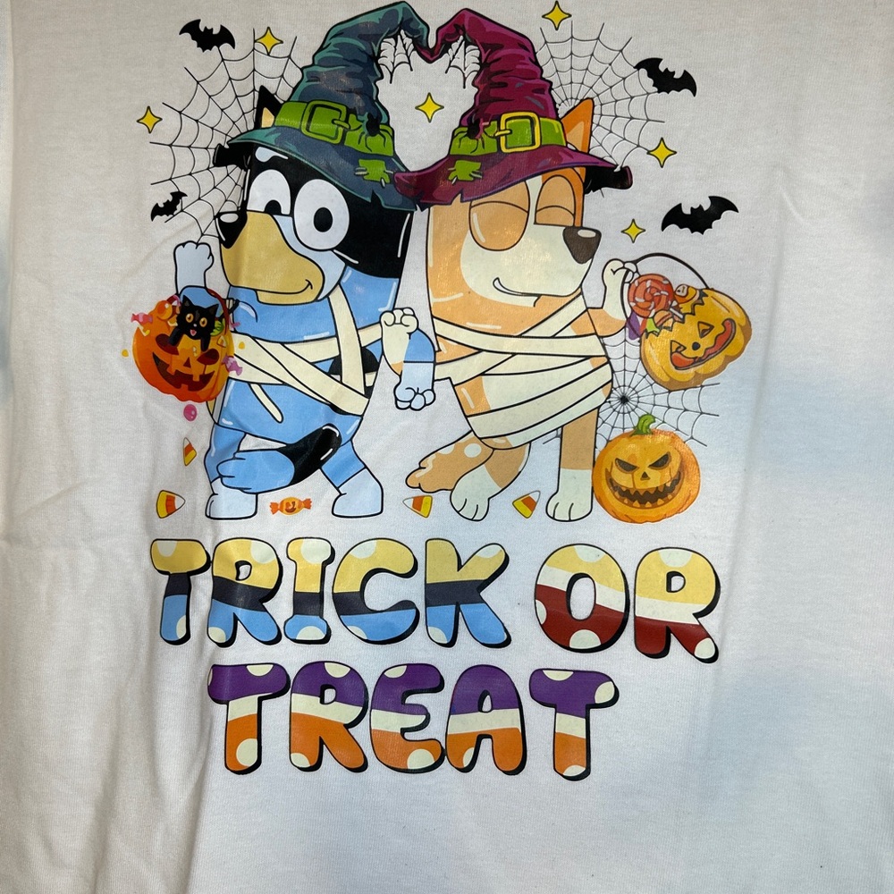 Bluey Black Trick or Treat Halloween Shirt - Picture 5 of 6